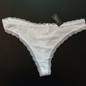 Frederick's of Hollywood Women's Cora Cotton and Lace Thong  2 pairs